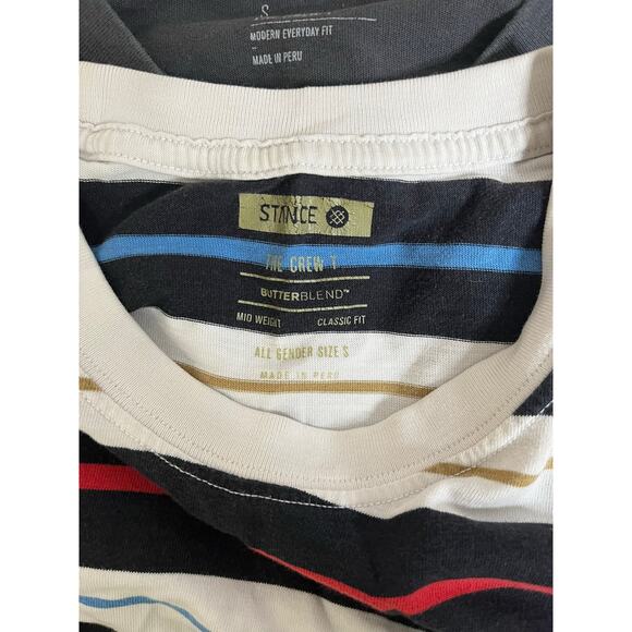 Stance Crew Tee bundle of 4 short sleeve shirts yellow black gray stripe small - Picture 5 of 7